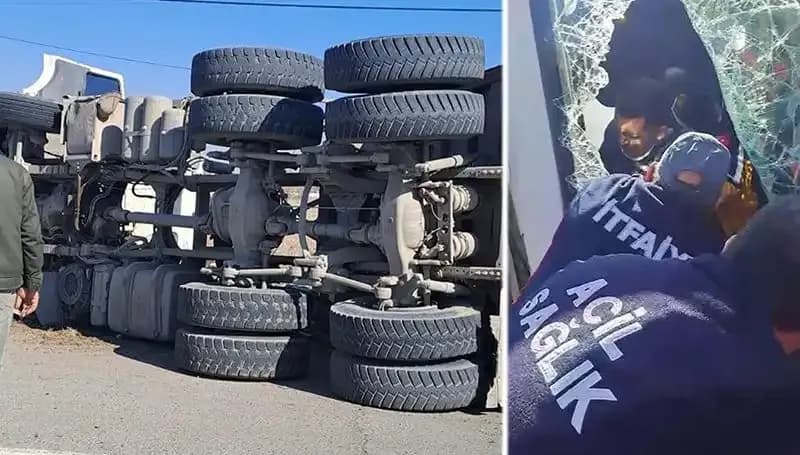 Virajı Alamayan Kamyon Yolda Devrildi: Kazanın Ayrıntıları