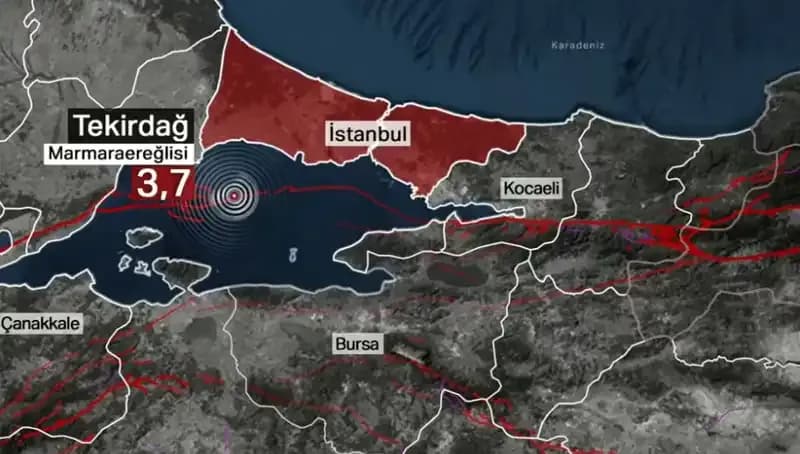 Marmara Denizi’nde Şiddetli Deprem: 3,7 Büyüklüğünde Sarsıntı Hiss edildi