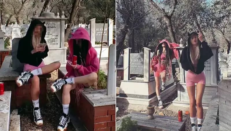 Mezarlıkta Yapılan Tuhaf Eylem Sosyal Medyada Gündem Oldu