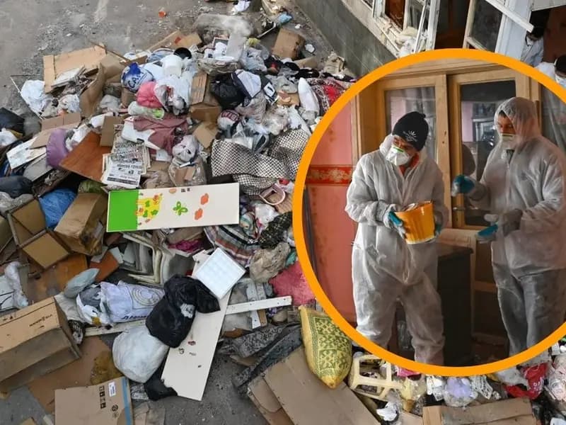 İzmir'de Çöp Evden 12 Kamyon Atık Çıkarıldı