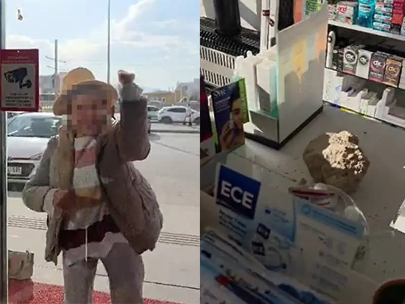 Kayseri'de Fark Ücreti Ödemeyen Kadın Eczaneye Taşla Saldırdı