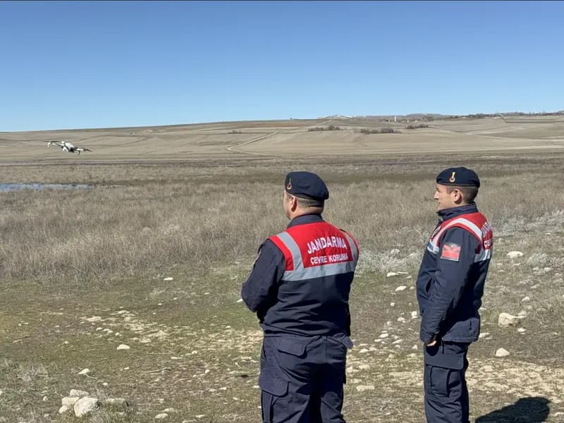 Yozgat'ta Jandarma, Flamingoları Drone ile 24 Saat İzliyor